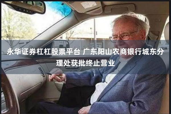 永华证券杠杠股票平台 广东阳山农商银行城东分理处获批终止营业