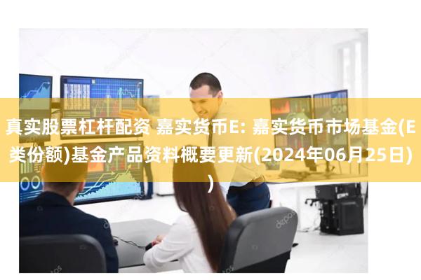 真实股票杠杆配资 嘉实货币E: 嘉实货币市场基金(E类份额)基金产品资料概要更新(2024年06月25日)