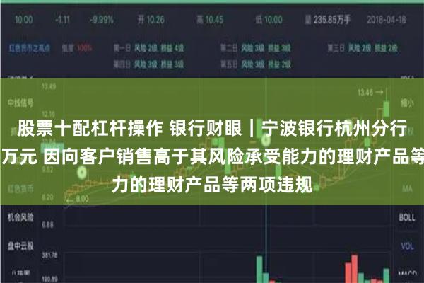 股票十配杠杆操作 银行财眼｜宁波银行杭州分行被罚款70万元 因向客户销售高于其风险承受能力的理财产品等两项违规