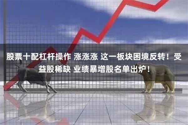 股票十配杠杆操作 涨涨涨 这一板块困境反转！受益股稀缺 业绩暴增股名单出炉！