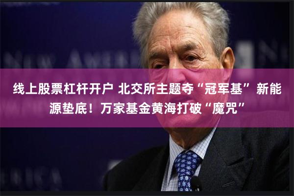 线上股票杠杆开户 北交所主题夺“冠军基” 新能源垫底！万家基金黄海打破“魔咒”