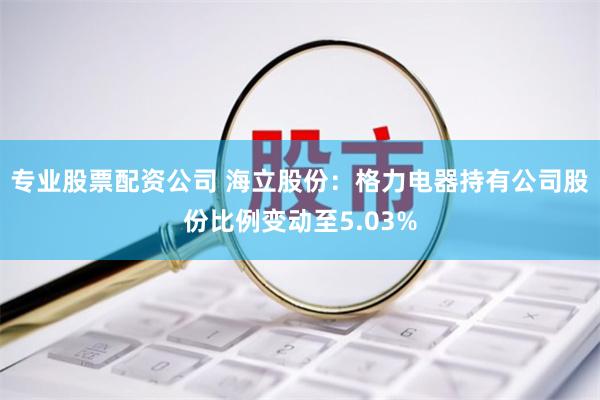 专业股票配资公司 海立股份：格力电器持有公司股份比例变动至5.03%