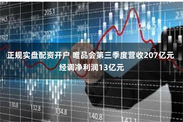 正规实盘配资开户 唯品会第三季度营收207亿元 经调净利润13亿元