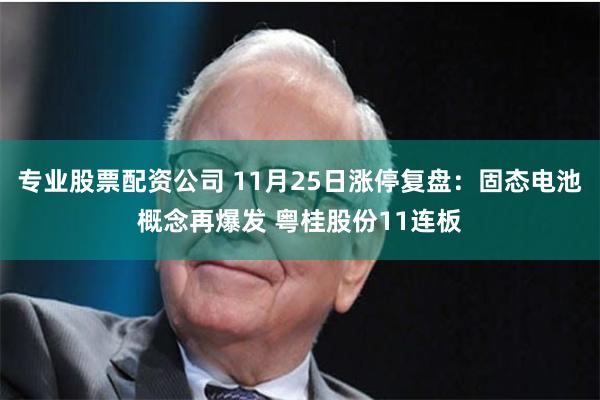 专业股票配资公司 11月25日涨停复盘：固态电池概念再爆发 粤桂股份11连板