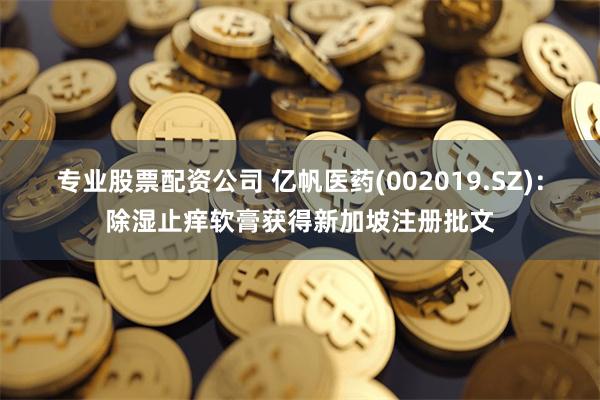 专业股票配资公司 亿帆医药(002019.SZ)：除湿止痒软膏获得新加坡注册批文