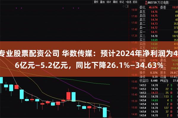 专业股票配资公司 华数传媒：预计2024年净利润为4.6亿元—5.2亿元，同比下降26.1%—34.63%