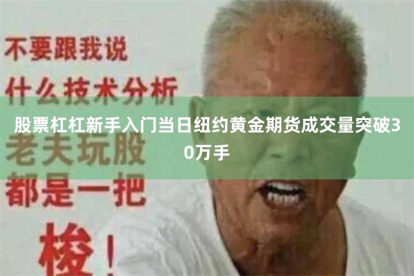 股票杠杠新手入门当日纽约黄金期货成交量突破30万手