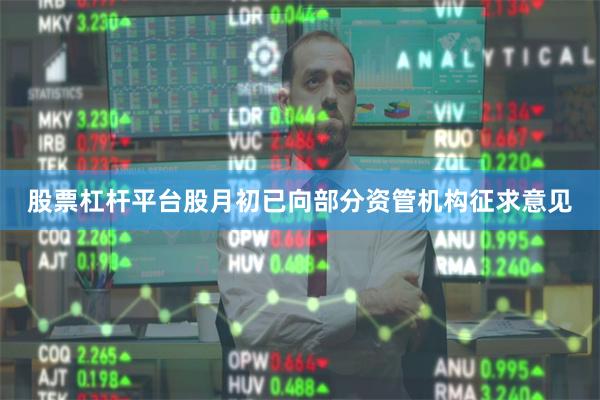 股票杠杆平台股月初已向部分资管机构征求意见